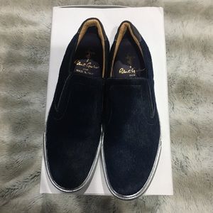 NWT Robert Graham Blue Rolo Calf Hair Slip-On